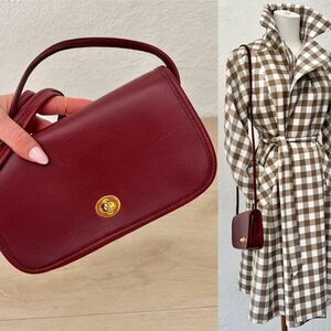 Vintage Partners Mervyns Red Leather Crossbody Bag Purse